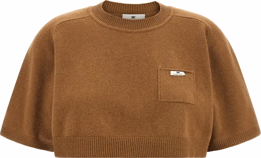 Elisabetta Franchi Brown Wool Sweatshirt