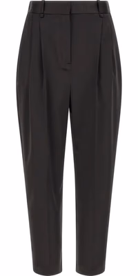 Black Polyester Cropped Pants
