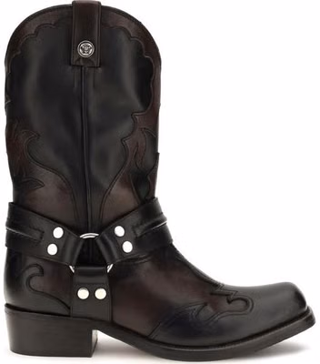 Black Calf Leather Bos Taurus Ankle Boots