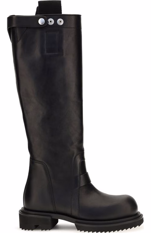 Rick Owens Black Calf Leather Bos Taurus Rain Boots