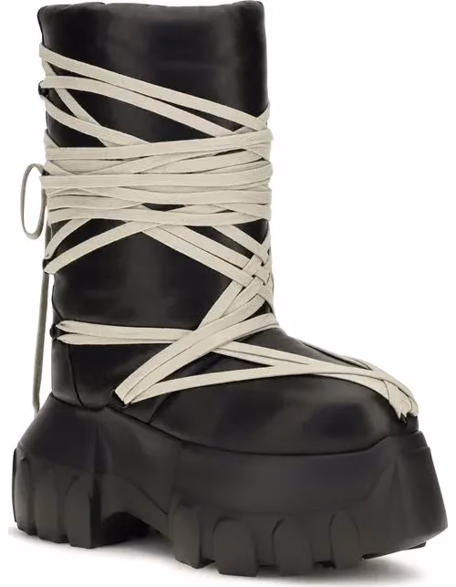 Rick Owens Black Calf Leather Bos Taurus Lace-Up Boots