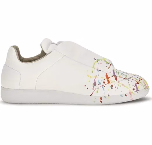 Maison Margiela White Calf Leather Bos Taurus Low Top Sneakers