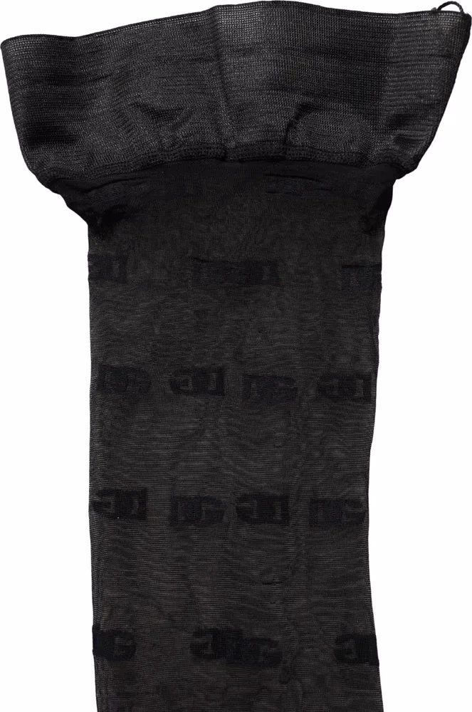 Dolce & Gabbana Black Sheer Logo Monogram Tights Stockings Socks