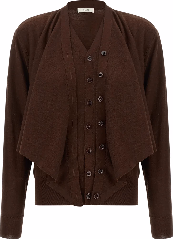 Lemaire Bordeaux Wool Cardigan