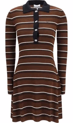 Brown Wool Oves Aries Casual Dress