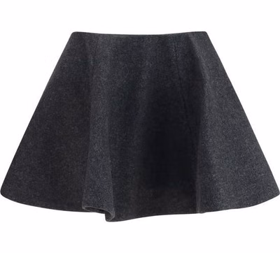 Gray Wool Oves Aries Midi Skirt