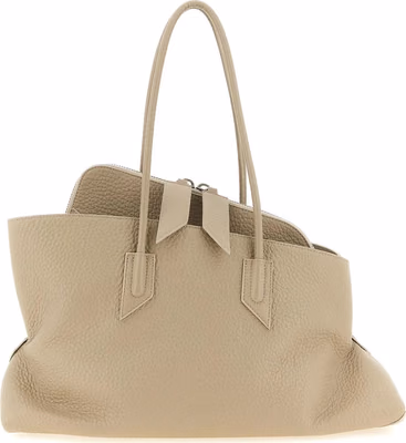 Beige Bovine Leather Shoulder Bag