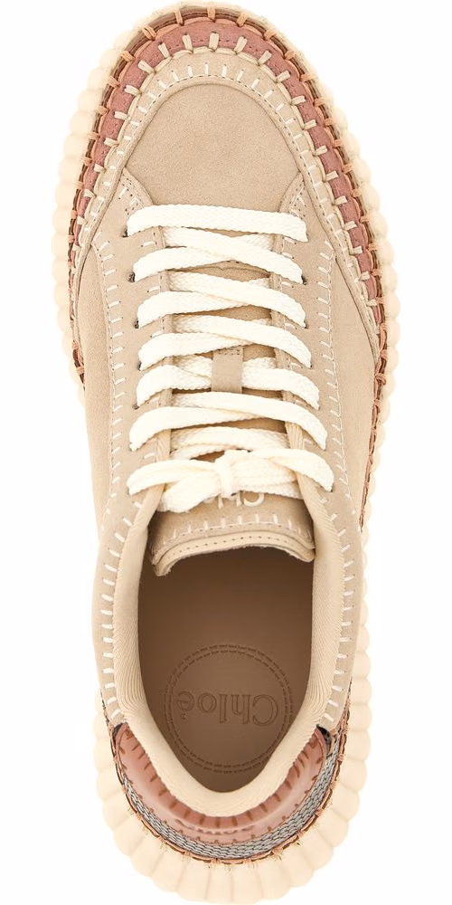 Chloé Beige Polyester Wedge Sandals