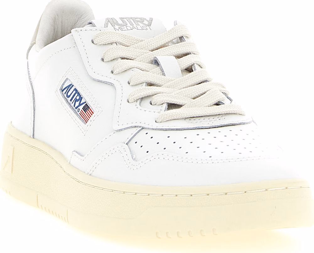 Autry Beige Cowhide Low Top Sneakers