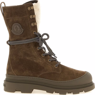 Brown Leather Lace-Up Boots