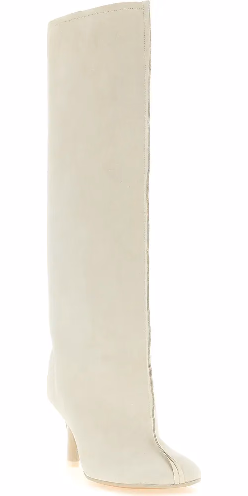 MM6 Maison Margiela White Cowhide Over The Knee