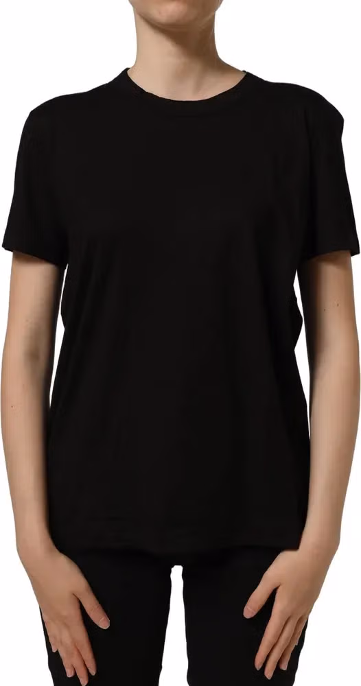 Dolce & Gabbana Black Cotton Crew Neck Short Sleeves T-shirt