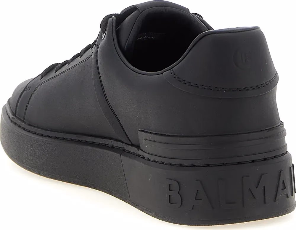 Balmain Black Calfskin Low Top Sneakers