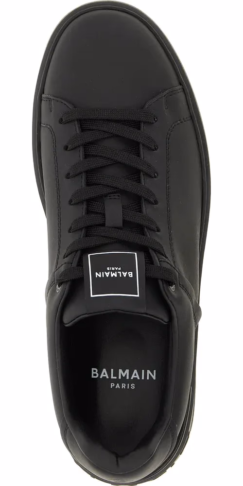 Balmain Black Calfskin Low Top Sneakers