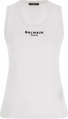 White Cotton Sleeveles T-Shirt