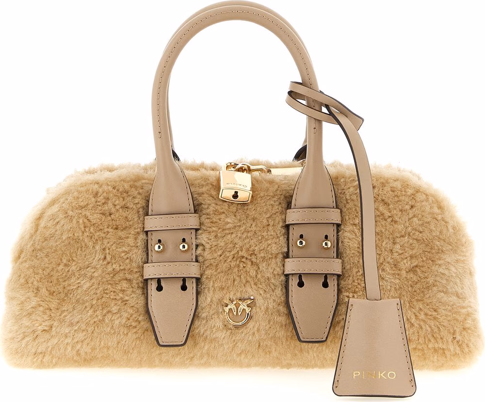 PINKO Gray Polyester Handbag