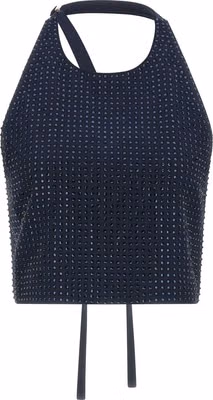 Blue Polyester Tank Tops