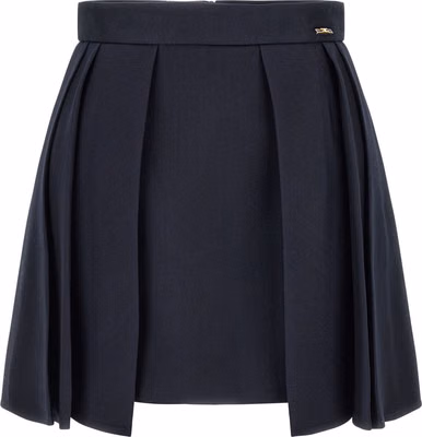 Blue Virgin Wool Long Skirt