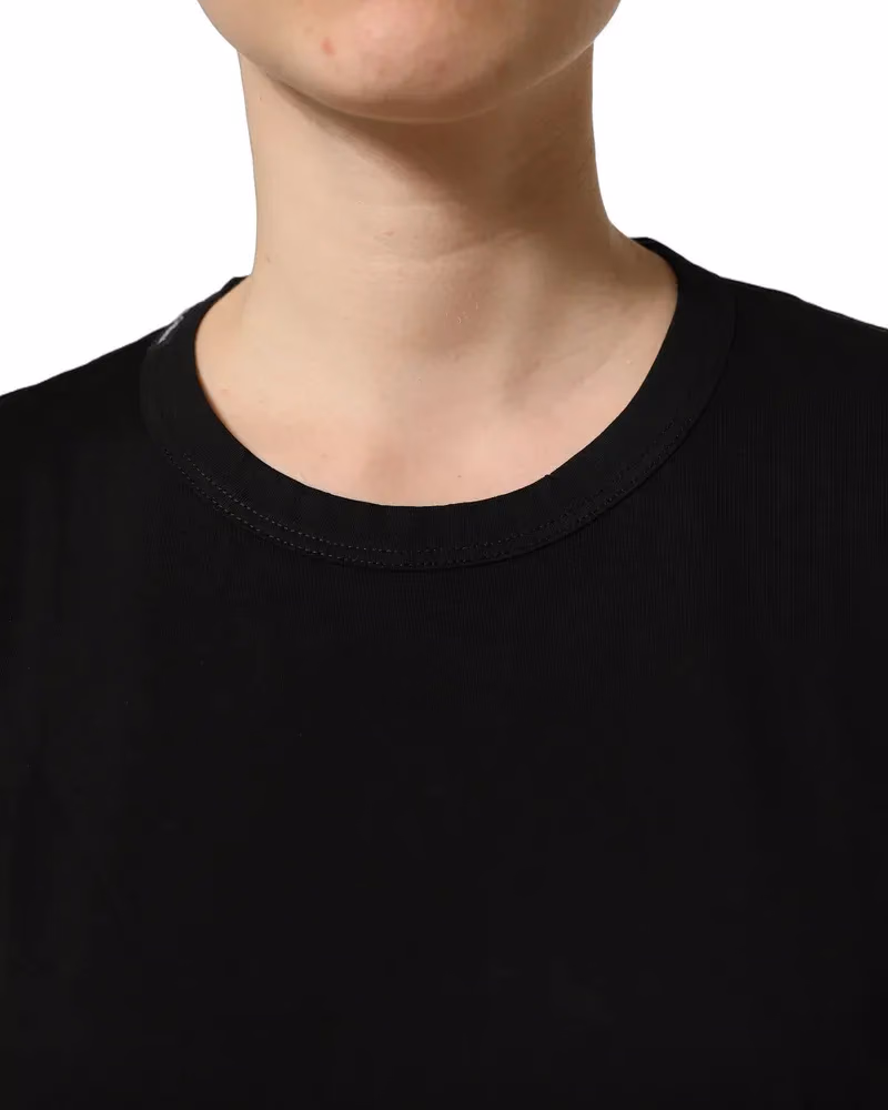Dolce & Gabbana Black Cotton Crew Neck Short Sleeves T-shirt