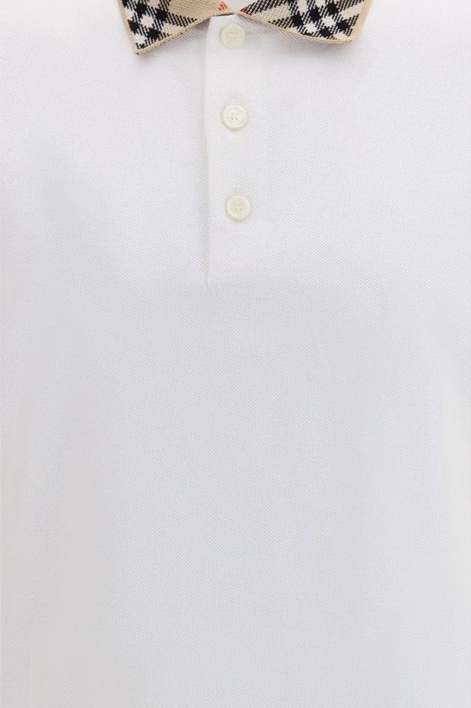 Burberry White Cotton Polo Shirt