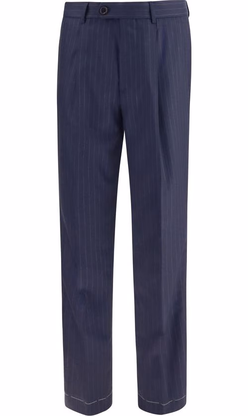 Brunello Cucinelli Blue Wool Oves Aries Dress Pants