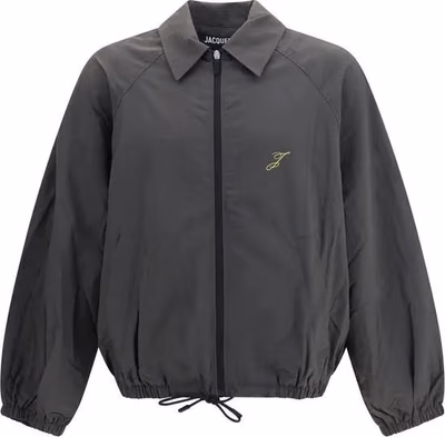 Gray Polyamide Full-Length Jacket