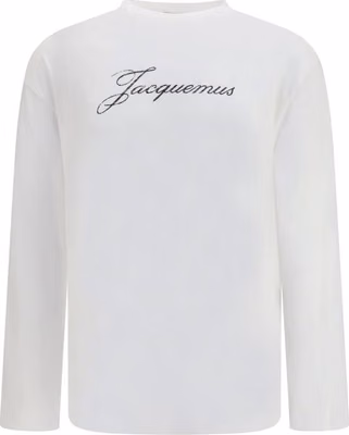 White Cotton Long Sleeve T-Shirt