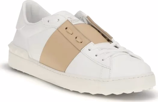 Valentino Garavani White Calf Leather Bos Taurus Low Top Sneakers