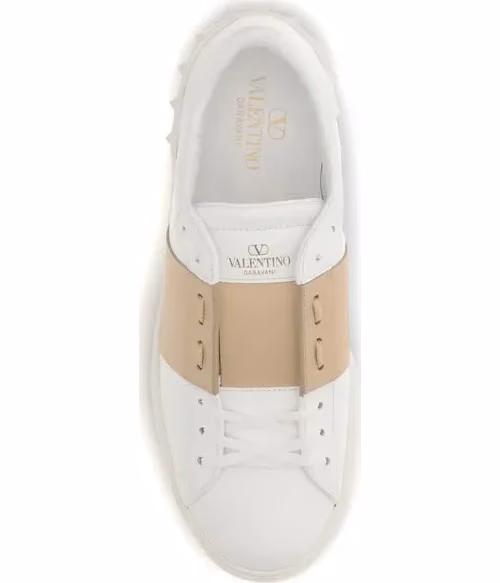 Valentino Garavani White Calf Leather Bos Taurus Low Top Sneakers