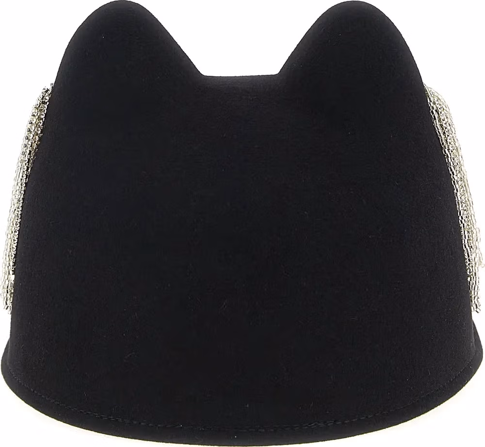 Maison Michel Black Wool Hat