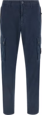 Blue Cotton Cargo Pants