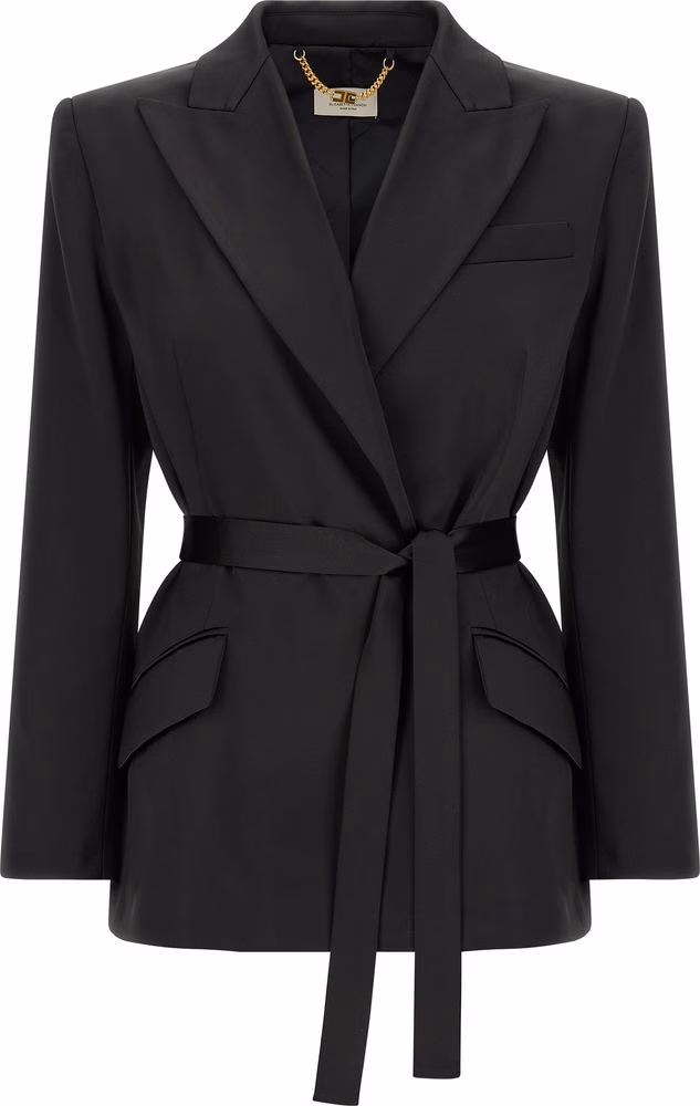 Elisabetta Franchi Black Polyester Blazer