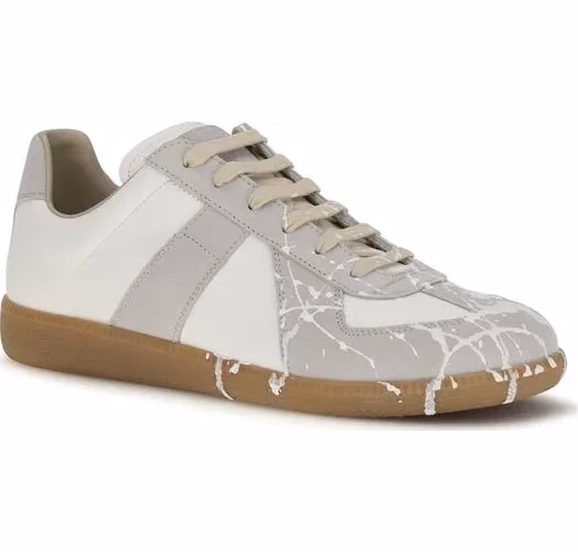 Maison Margiela Gray Suede Leather Low Top Sneakers
