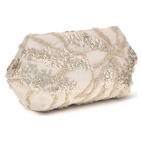 Brunello Cucinelli Beige Silk Clutch Bag