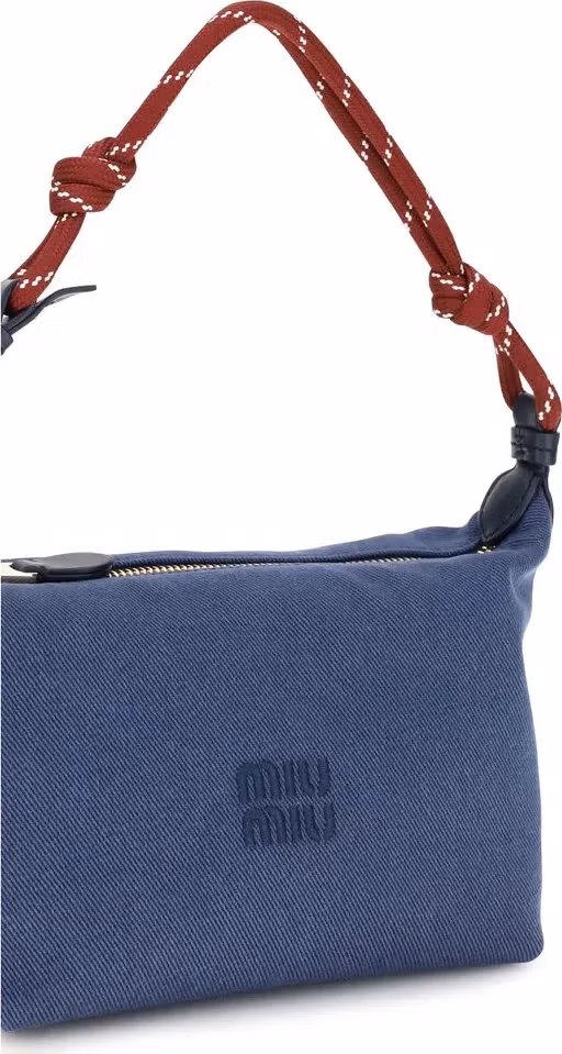 Miu Miu Blue Cotton Shoulder Bag