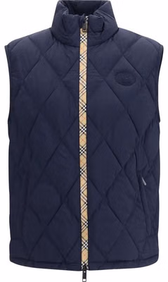 Blue Polyamide Sleeveless Jacket