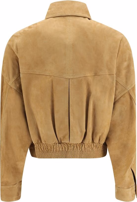 Versace Beige Lamb Leather Bomber