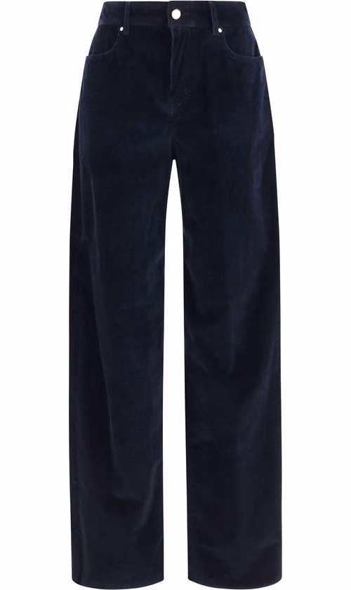 Max Mara Blue Cotton Casual Pants