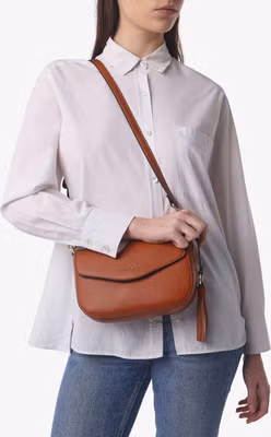 Black Polyethylene Crossbody Bag