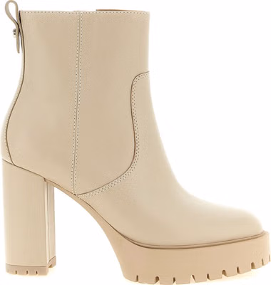 White Cowhide Ankle Boots