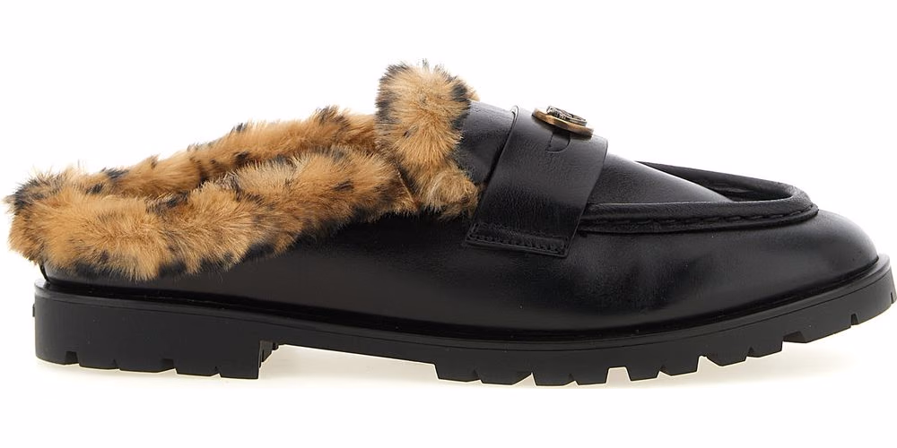 PINKO Black Cowhide Mules