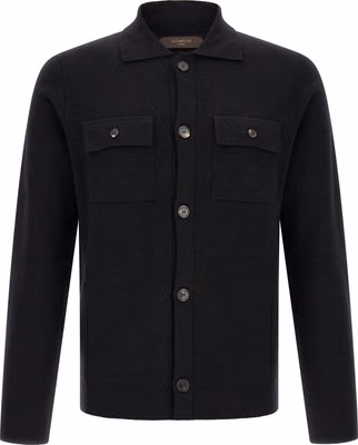 Black Virgin Wool Cardigan
