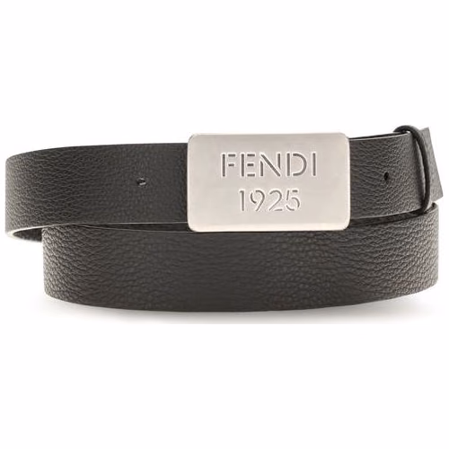 Fendi Black Calf Leather Bos Taurus Regular Belt