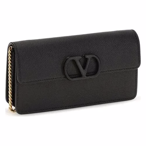 Valentino Garavani Black Calf Leather Bos Taurus Wallet