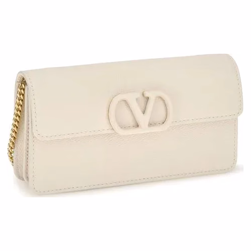 Valentino Garavani White Calf Leather Bos Taurus Wallet