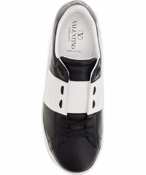 Valentino Garavani Black Calf Leather Bos Taurus Sneakers