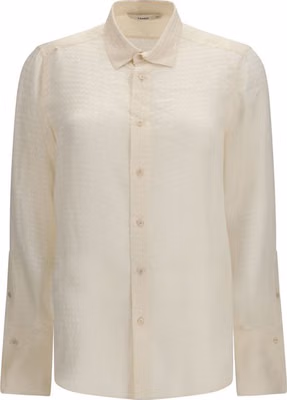 Beige Silk Pattern Shirt