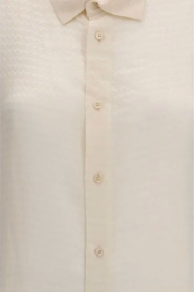 Fendi Beige Silk Pattern Shirt