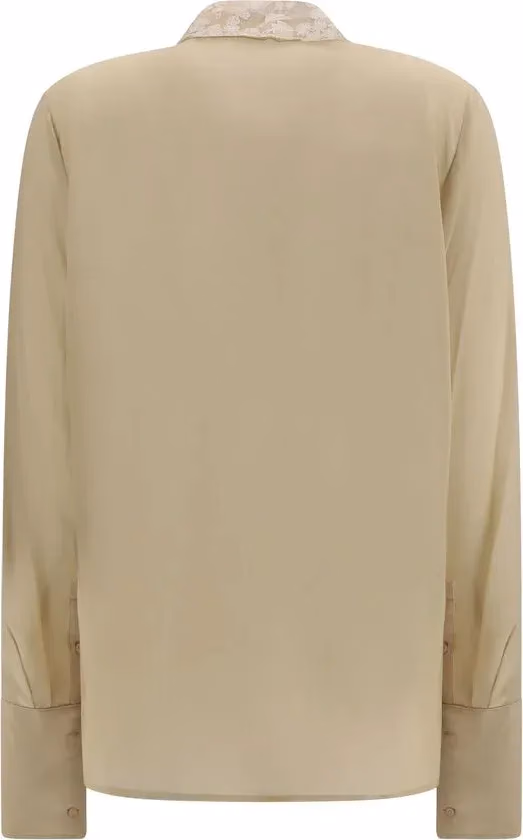 Fendi Beige Silk Dress Shirt