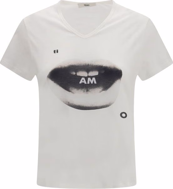 Fendi White Cotton T-Shirt